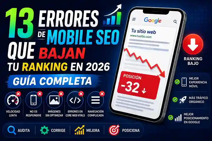 13 Errores de Mobile SEO que Bajan tu Ranking en 2026 guía